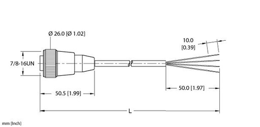 [U2048] Turck Actuator and Sensor Cordset, Connection Cable (RKM 40-10M)