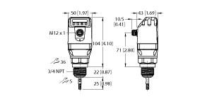 [100001845] Turck Level Sensor, With Analog Output and 2 ×  Switching Outputs (LS-534-0000-LIU22PN8X-H1151)