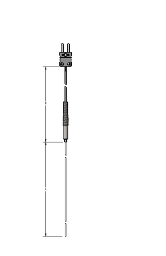 [AFDJ0CQ800U4010] Watlow AF Series Thermocouple, Type K, 0.040" Diameter, 80" Length, 1' Lead Wire, Standard Plug with Mating Connector