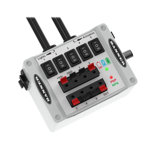 [808023] Banner Rechargeable Demo Box: 24 V dc Device Power; Use with 5 and 8-pin Lighting and Sensor Products; LEDs Indicate Device Output and Battery Status (DBRQ)