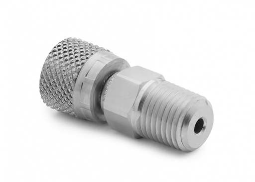 [QTHA-2MSA] 1/4" male NPT x female Quick-test, no check-valve, S.S.