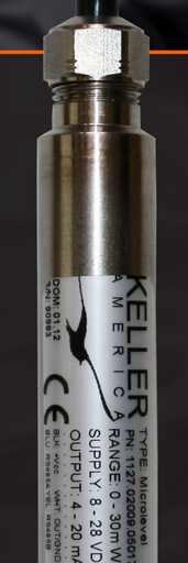 [1127.00407.051327] Keller Microlevel Submersible Transducer, 0-300ft H2O with 300ft Cable, 4-20mA Output, 0.25% Accuracy, 0.63" Bore Size