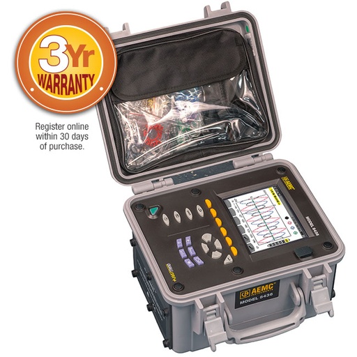 [2136.44] AEMC PowerPad® III Model 8436 w/4 196A-24-BK (AmpFlex®- Waterproof IP67 )