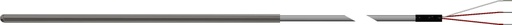 [RAF185L483-008-00-18-T3010-2] Pyromation RTD Assembly, Single 3-Wire, 1/4" OD x 8" Sheath, 10" FPM Leads (2" Split, 1/4" Stripped), No Heat Shrink