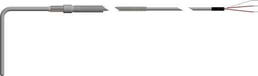 [RAF185L483-006-304-15-T3A240-2] Pyromation RTD Spring-Loaded Assembly, Single 3-Wire, 1/4" OD, 6"  Sheath, 20' FPM Leads (2" Split, 1/4" Stripped) w/Relief Spring