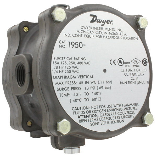 [1950G-5-B-24-NA] Dwyer, Series 1950 Explosion-proof Differential Pressure Switch