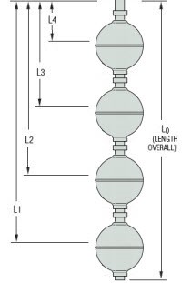 [W1128296] Gems LS-800 Series Multi-Point Level Switch (LS-800-3-SS-SS-SPST-020-GR1-4)