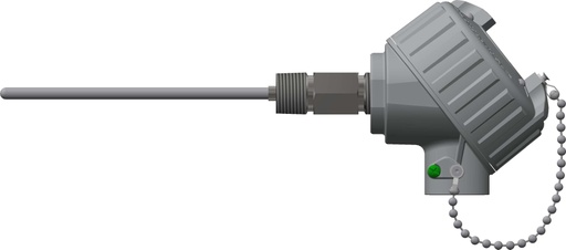 [XP-R1T185L483-006-FP-8HN93] Pyromation HazLoc, EP Appr. RTD, Single 3-Wire, 1/4" OD x 6" SS Sheath, Aluminum Head, Spring-Loaded w/Flame Path