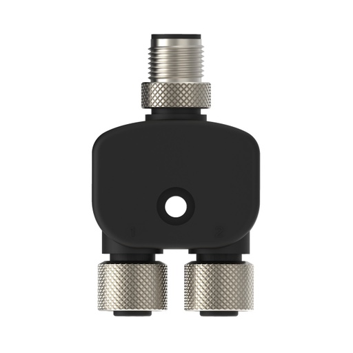 [812065] Banner Splitter M12M to M12F and M12F Connectors; 5-pin, Non-Shielded, IP67, AWG 22; Black PUR Cord, Straight Connectors; Splitter Length: 0 m (CSB-M1250M1250A)
