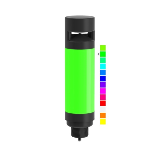 [810717] Banner CL50 Pro Column Light; 7-Color RGB Audible Indicator; Voltage: 12-30 V dc; Environ. Rating: IP65; Colors: Multicolor; 1.2 m (4 ft) Integral Cable (CL50PRGB7A)