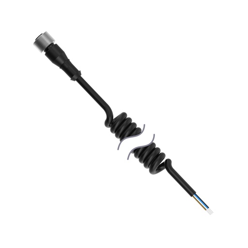 [809925] Cordset A-Code M12 To Flying Leads Single Ended Coiled (MQDC-402.6M-PUR-C)