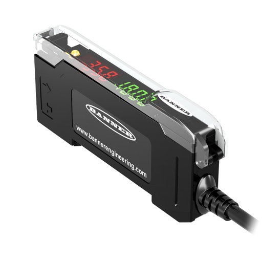 [800437] Banner DF-G3 Red Beam High Power Dual Display Fiber Amplifier; Range: Depends on Fiber; Input 10-30 V dc; Outputs: 2 NPN; 2 m 5-conductor PVC cable; Remote wire enabled; 500?s response time (DF-G3-ND-2MCTM)