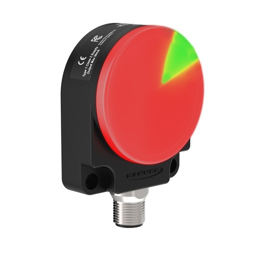 [813810] Banner K50R Pro R-GAGE Series Radar Sensor Configurable LEDs; Range 3.0 m; 80x60 degree FOV; Flat Mount; Input: 10-30 V dc; Output 2 NPN/PNP Configurable; 5-pin M12 Integral QD (K50RPF-8060-LDQ)