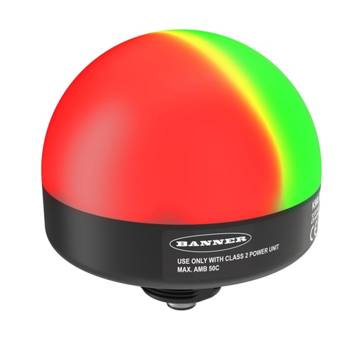 [810861] Banner K90 Pro Series: 7-color RGB Indicator; Voltage: 12-30 V dc; Housing: Polycarbonate; IP67; Input: Bimodal; Colors: Multicolor; 5-pin M12 Integral QD (K90PLRGB7Q)