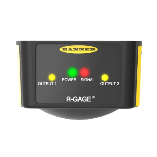 [25747] Banner R-Gage Series Radar Sensor; Adjustable Field; Outputs: 2 Discrete PNP; Supply Voltage: 12-30 V dc; Range: 1.0-24 m; 2 m Cable (QT50R-EU-AF2-25747)