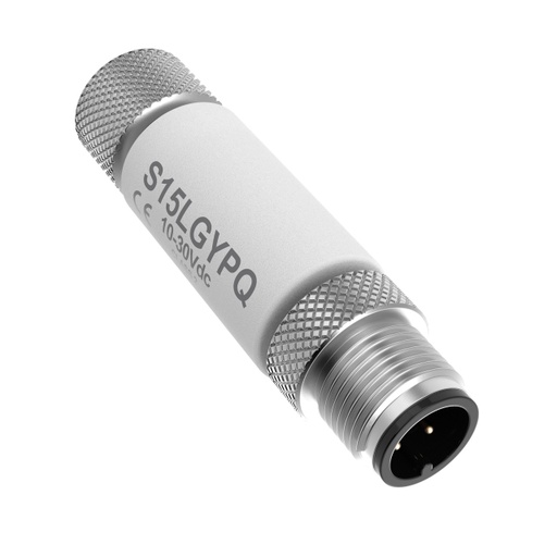 [811485] Banner S15L Series: 2-Color In-Line Sensor Status Indicator; Voltage: 10-30 V dc; Housing: Polyurethane; IP67; Input: PNP; Colors: Yellow Green; Male-Female 4-pin M12 Integral QD (S15LYGPQ)