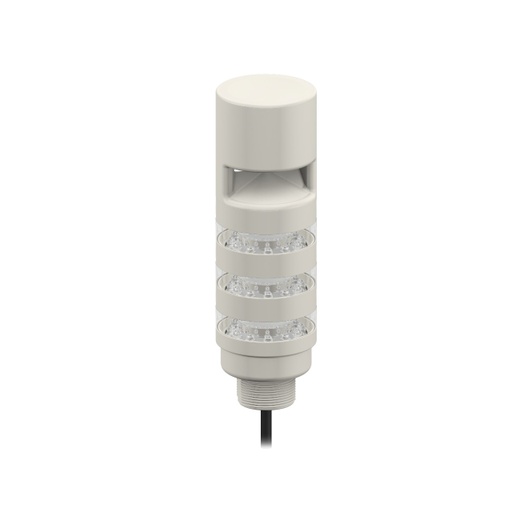[808297] Banner TL50 Beacon Tower Light: 3-Color Sealed; Omnidirectional Pulsed Audible Indicator; Voltage: 12-30 V dc or 24 V ac; Environmental Rating: IP67; Input: Bimodal; Colors: Green steady Red flash Blue rotate; 2 m (6.5 ft) Integral Cable (TL50BLGR2B1AOS3)