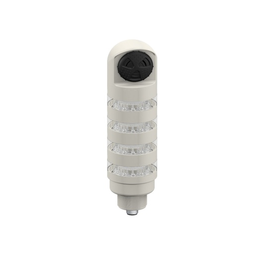 [809298] Banner TL50 Pro Tower Light with Sealed Loud Audible, Beacon, Gray Housing: 4 Lighted Segments; Voltage: 10-30 V dc; Environ. Rating: IP67; Colors: Multicolor; 8-pin M12 Integral QD (TL50PBL4ALSCQ)