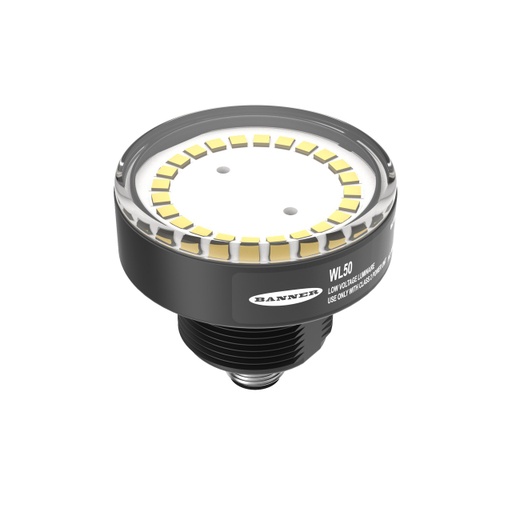 [810670] Banner WL50-3 Work Light, PWM Dimming; Voltage: 12-30 V dc; IP65/67/69K; Color: Daylight White: 5K; M30 Threaded Base, 4-pin M12 Integral QD (WL50-3WQ)