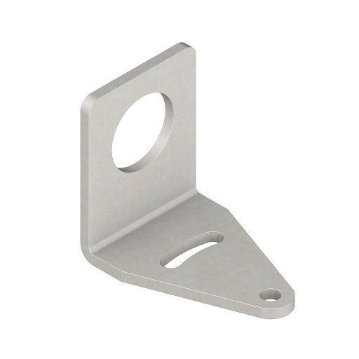 [33200] Banner Bracket: 18 mm Right-Angle-mount; Material: 11-Gauge Stainless Steel; Curved Mounting Slot for Versatility/Orientation; Clearance for M4 #8 Hardware (SMB18A)