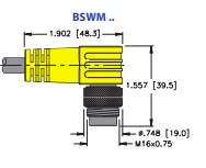 [U0981-95] Turck Actuator and Sensor Cordset, Connection Cordset (BSWM 19-996-3/S90)