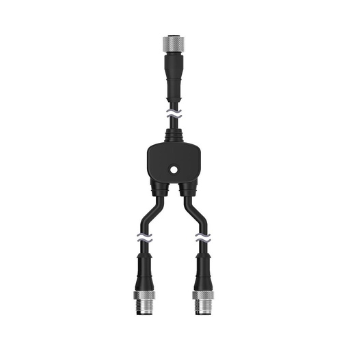[13805] Banner Splitter Cable; 5-pin M12 female trunk; Two 5-pin M12 male branches; For dual power sources (CSRB-M1253.28M1253.28M1253.28)