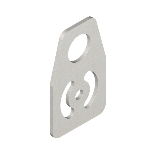 [73134] Banner Bracket: Flat SMBAMS Series with 18 mm; hole for Mounting Sensors; Articulation Slots for 90-plus Degree Rotation; 12-ga. (2.6 mm) Cold-rolled Steel (SMBAMS18P)