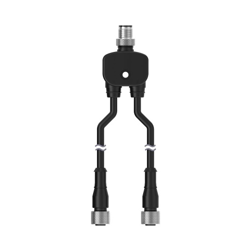 [75286] Banner Splitter Cable; 4-pin M12 male trunk; Two 4-pin M12 0.3 m female branches; yellow (CSB-M1240M1241)