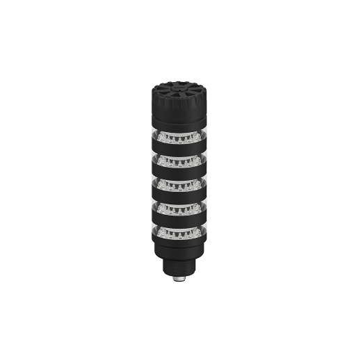 [804972] Banner TL50 Pro Tower Light with IO-Link Audible, Beacon Black Housing: 5 Lighted Segments; Voltage: 18-30 V dc; Environmental Rating: IP50; Colors: Multicolor; 4-pin M12 Integral QD (TL50BL5AKQ)