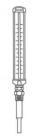 [04EU7503J029] Industrial Thermometer, straight, 9" scale, 170-270F range, 3.5" stem, Red Permacolor