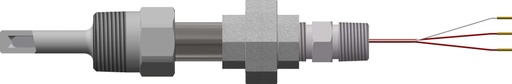 [R1T185H483-S4E03(1/2)08-SL-8PU422] Pyromation Spring-Loaded RTD, Single 3-Wire, 1/4" OD x 3.5" Thermowell (SS, 1 NPT)