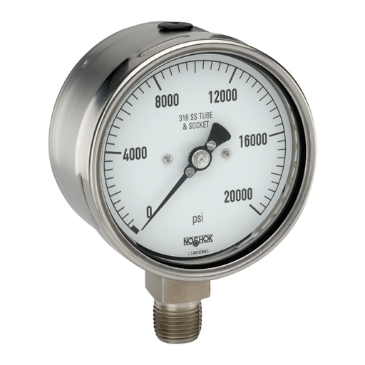 [40-402-60000-psi] 400 Series Stainless Steel Dry Pressure Gauge, 0 psi to 60,000 psi