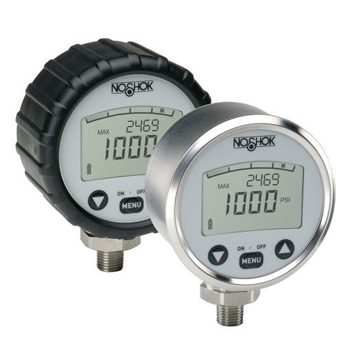 [1000-10000-2-1-ST8-RCP] 1000 Series Digital Pressure Gauge, 0 psig to 10,000 psig, Peak Memory - Standard, Threaded Orifice, Rubber Case Protector