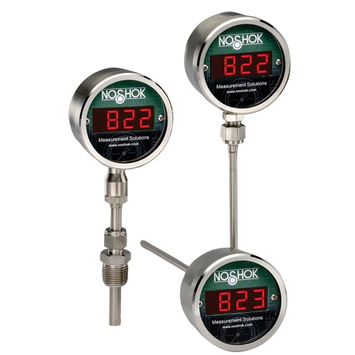 [820-1-1D-48-32/300-48-080-6] 820 Series Digital Temperature Indicator, 32 to 300 °F, 1/2" NPT-Male, 8" Stem, 6 mm Stem Diam