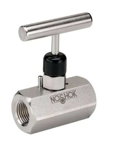 [402-FFC-KZ1-PM1] 400 Series Standard, Hard Seat Needle Valve, 1/4" NPT, Female x Female, Steel, Fluroelastomer (FKM) O-Ring, 0.187" Orifice w/Panel Mount
