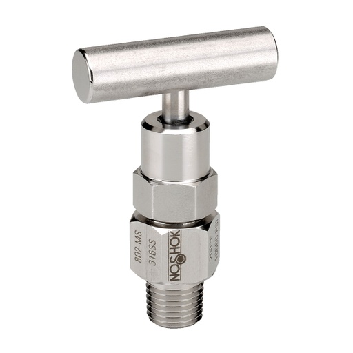 [854-MB] 800/850 Series Bleed Needle Valve, 1/2" NPT, Male, Brass, Soft Tip 0.159" Bleed Port