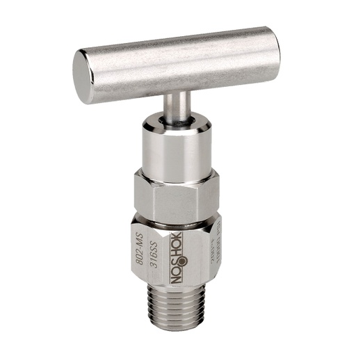 [854-MS-P1] 800/850 Series Bleed Needle Valve, 1/2" NPT, Male, 316 SS, Soft Tip 0.159" Bleed Port, PTFE Packing