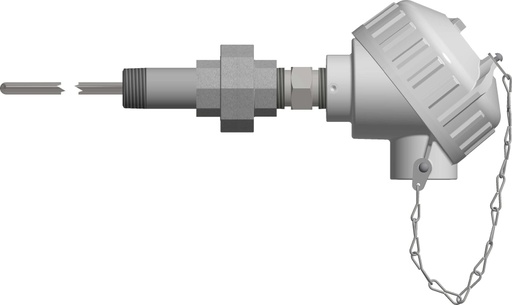 [RAF285L483-010-SL-8PU463] Pyromation Spring-Loaded RTD, Dual 3-Wire, 1/4" OD x 10" SS Sheath, PP Head
