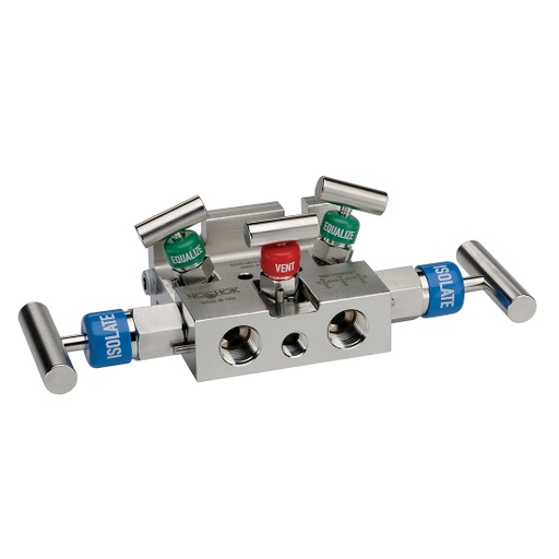[5530-FFS-FP] 5530 Series 5-Valve Natural Gas Manifold Valve, Soft Seat, 1/2" NPT Female x 1/2" NPT Female, 316 SS, Flare Pattern, 0.375" Orifice