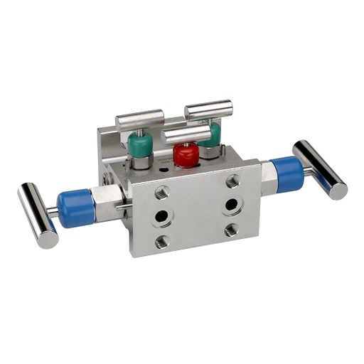 [5530-MFS] 5530 Series 5-Valve Natural Gas Manifold Valve, Soft Seat, Flange x 1/2" NPT Female, 316 SS, 0.375" Orifice