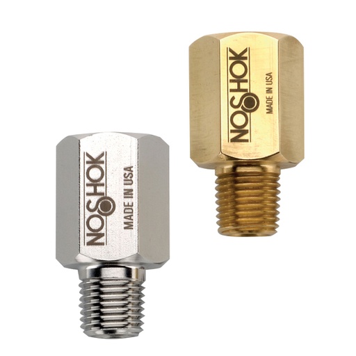 [1150-A] 1/2" NPT, Brass, "A" Disc Installed, 6,000 psi Pressure Rating Sintered Snubber