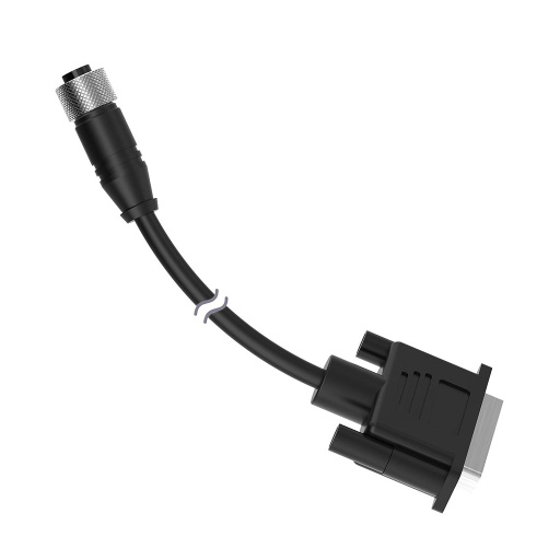[806015] Banner Cordset: Double-Ended M12 to D-SUB; 17-pin Straight Female; 25-pin Straight Male; 1 m 17x26 Shielded Black PVC Jacket; Nickel-Plated Brass Coupling Nuts (MQDEC-1703SS-DB25)