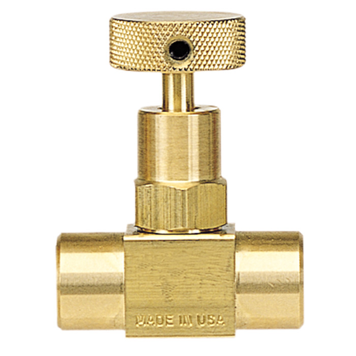 [4266171] Wika 910.11.100 Series Mini Hard Seat Needle Valve, T Handle, Stainless Steel, 1/4" NPTF to 1/4" NPTF, 0.172" Orifice