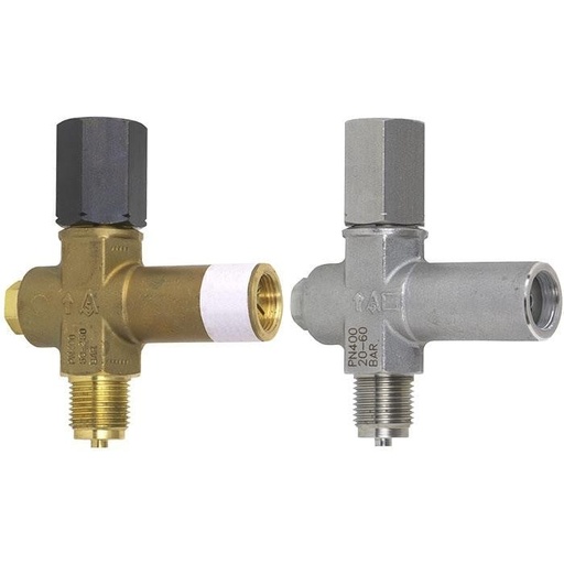 [52815725] Wika 910.13 Series Adjustable Overpressure Valve, Stainless Steel, 1/2" NPTM to 1/2" NPTF, 0.4 to 2.5 Bar