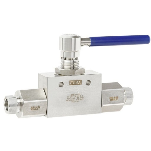 [81651415] Wika Series HPBV High Pressure Ball Valve, 316L SS, 1/2" Coned & Threaded, 20000 psi, 0.354 in. (9.0 mm) Bore