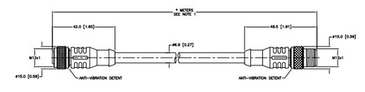 [U-14505] Turck Actuator and Sensor Cordset, Extension Cable (RK 4.5T-1.5-RS 4.5T/S2501)