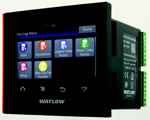 [2306-4284] D4T Series 1/4 DIN Data Logger, Graphical Trend Chart, 100-240VAC, Right Angle Connector, 4 Channel Universal Inputs,  6 Digital Inputs/Outputs, p/n D4T1L5BAA1A504D