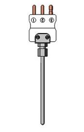 [2307-8440] Watlow RC Style RTD, Single 3-Wire, 1/8" OD x 2" SS Sheath, Connector Plug