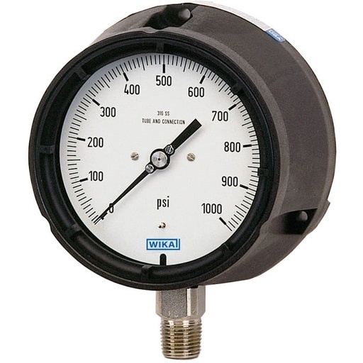 [52834920] 233.34 Series Stainless Steel Liquid Filled Process Gauge, 0 to 1000 psi