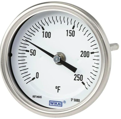 [52918376] Wika TG53.5"/S, DS, 0...200°F , L1=3"x1/4" Process Connection: 1/2" NPT Flat Instrument Glass Ingress Protection: IP 66 / NEMA 4X